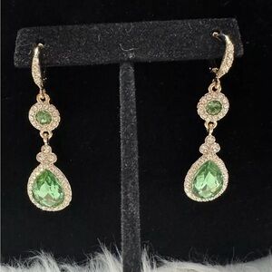 Elegant Green Drop Earrings